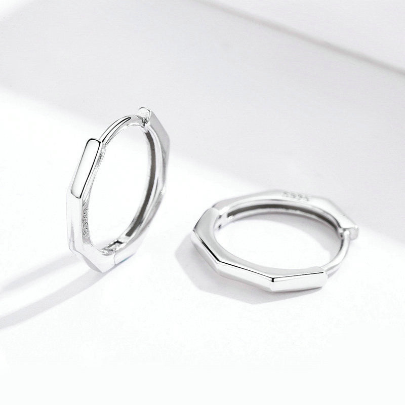 Silhouette Screw: Silver Hoop Earrings