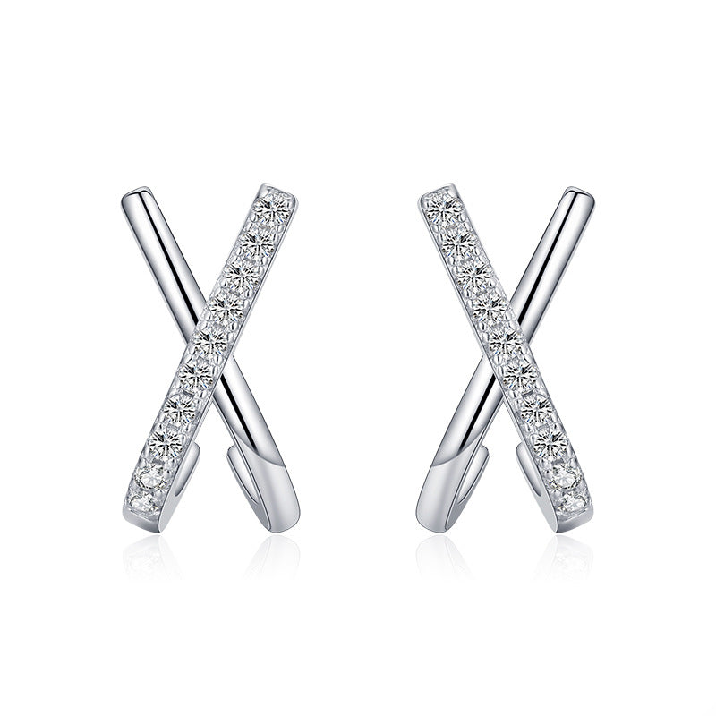 X-Geometry: Chic Sterling Silver Earrings