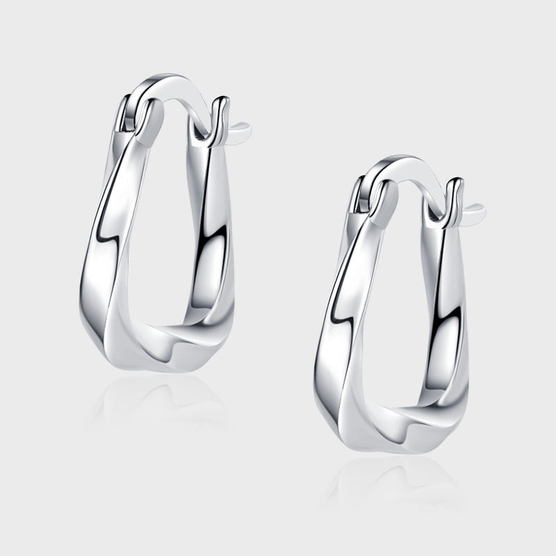 Sculptural Chic: Silver Geometric Earrings